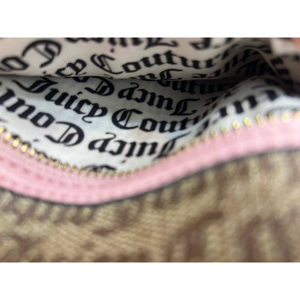 Juicy Couture Monogram Mini Backpack Women's Brown Pink Leather Heart Top Handle - Picture 4 of 7